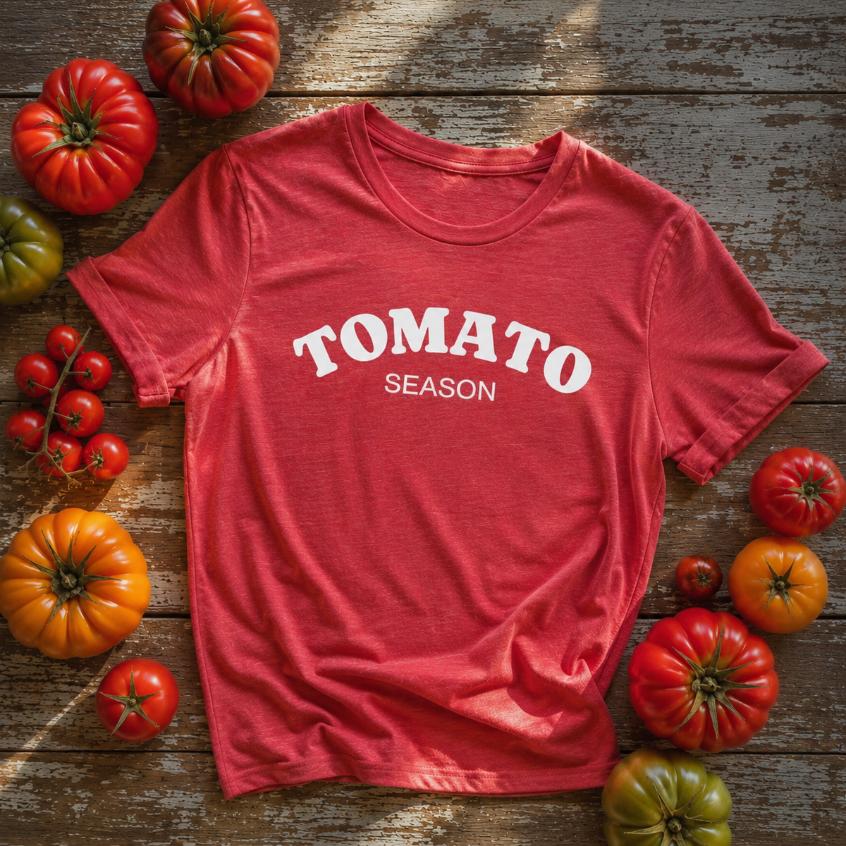 Tomato Season T-Shirt — Retro Garden Produce Tee