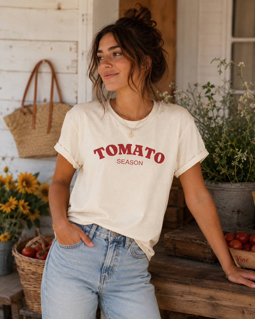 Tomato Season T-Shirt — Retro Garden Produce Tee