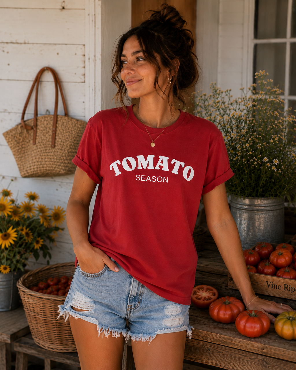 Tomato Season T-Shirt — Retro Garden Produce Tee